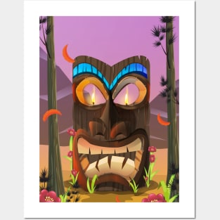 Tiki Wooden Mask Posters and Art